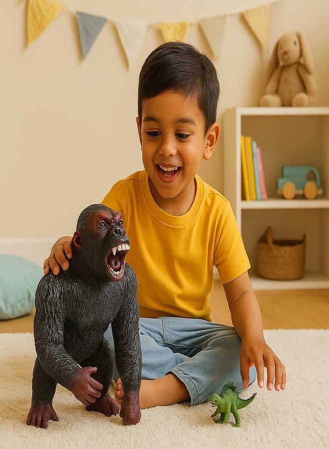 DTR Creation Gorilla Action Figure Toy ? 30 cm Realistic Black & Brown Wild Animal Model | Jungle King Collectible | Birthday Gift for Boys & Girls - Image 2